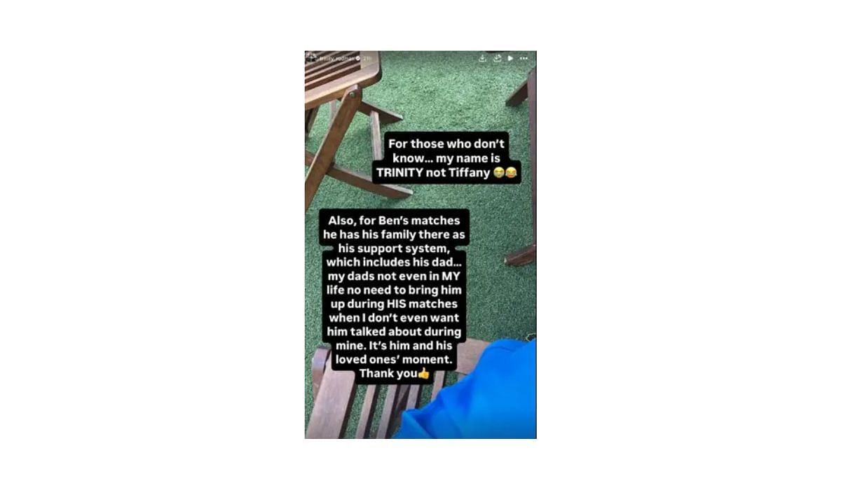Trinity Rodman responds to broadcasters for mentioning Dennis Rodman and mispronouncing her name (Source: Instagram/Tiffany Rodman)