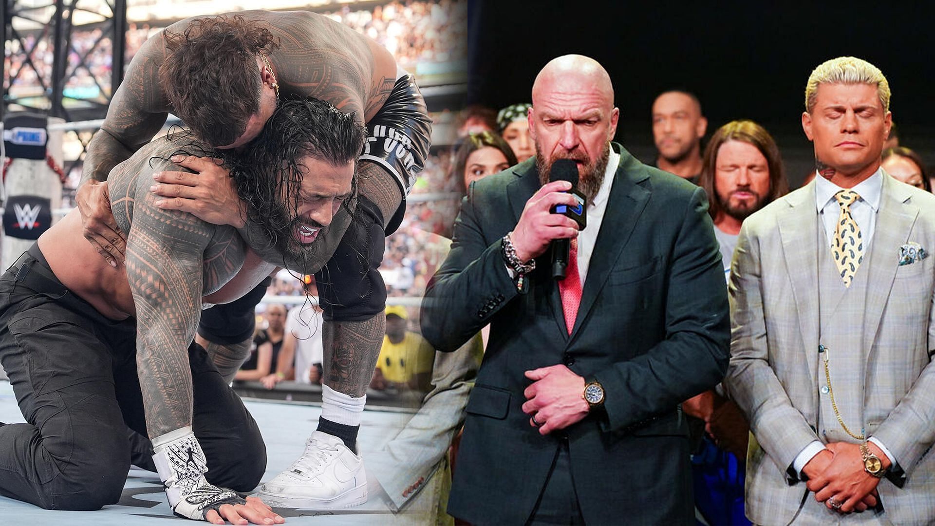 Roman Reigns &amp; Triple H (Credits: WWE.Com)