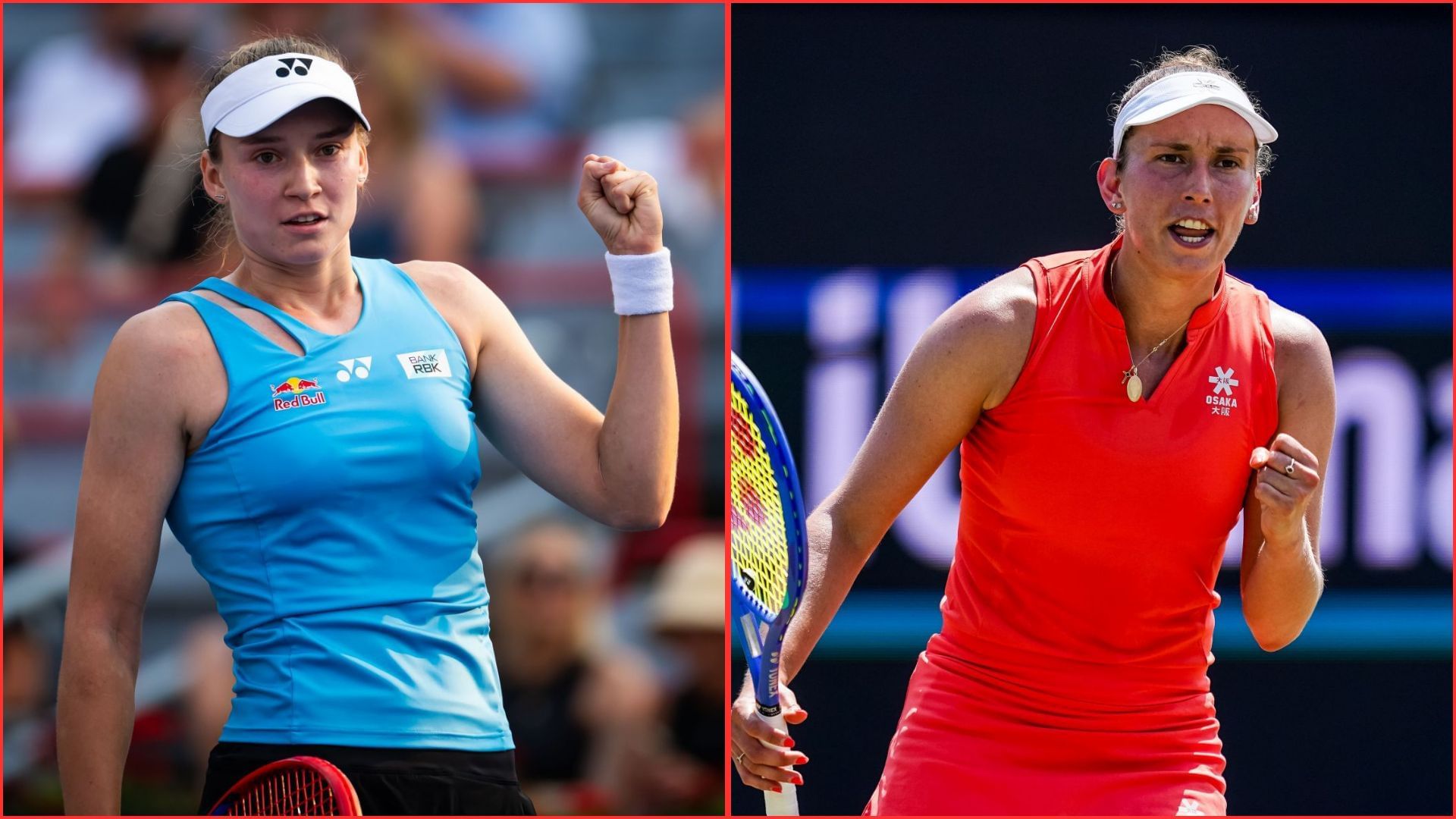 Elena Rybakina (L) Elise Mertens (R) | Getty