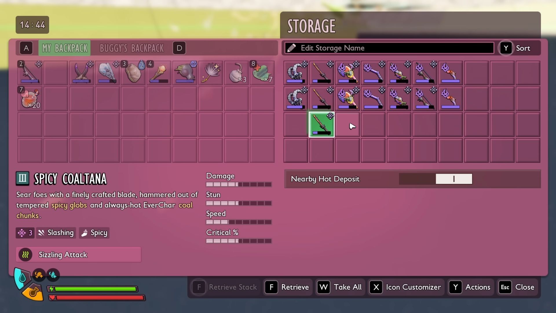 Remember to build a Storage Chest before trying to dupe weapons in Grounded 2 (Image via Obsidian Entertainment | YouTube/CDiinky)