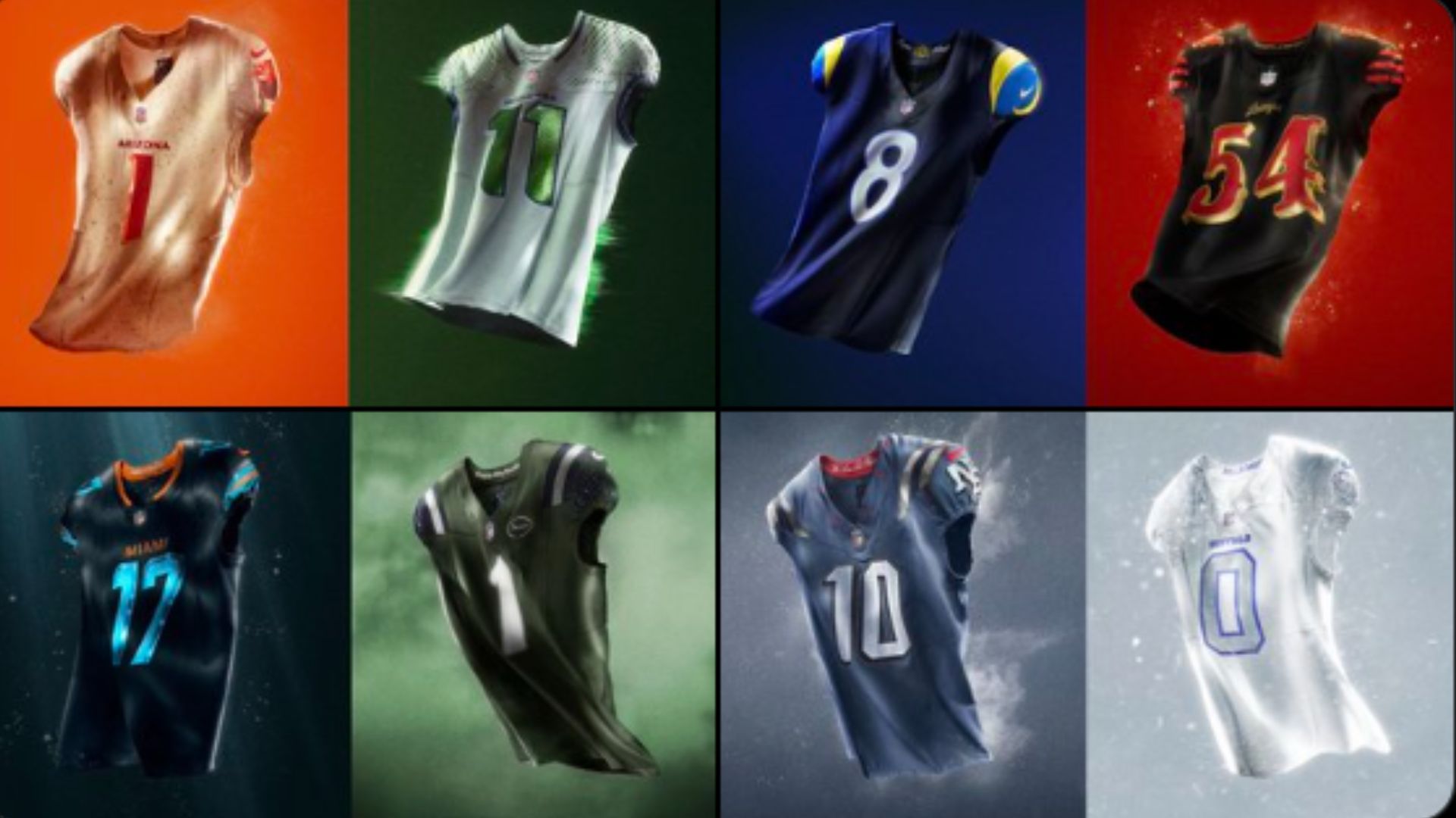 Rivalries jerseys for the NFC West and AFC East teams