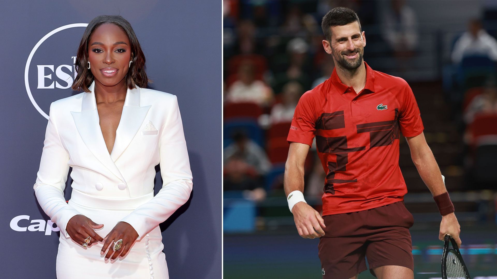 Sloane Stephens(left) and Novak Djokovic(right). Images: Getty