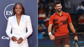 Sloane Stephens turns up the glamor in stylish white ensemble, follows Novak Djokovic's practice session during her 1st day as US Open analyst