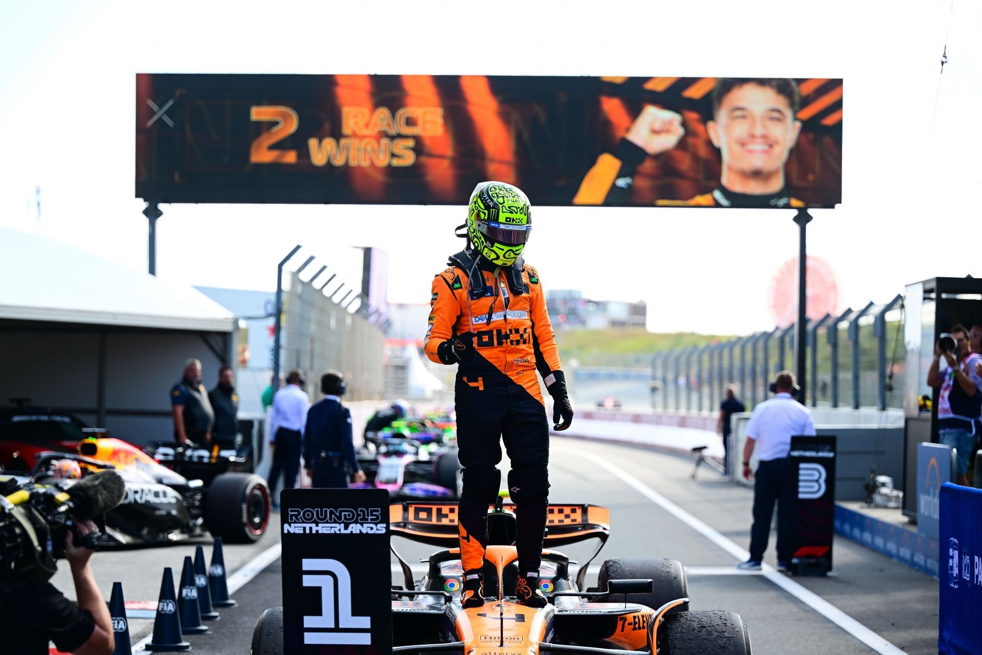 Lando Norris wins the 2024 Dutch GP at Circuit Zandvoort. Source: Getty