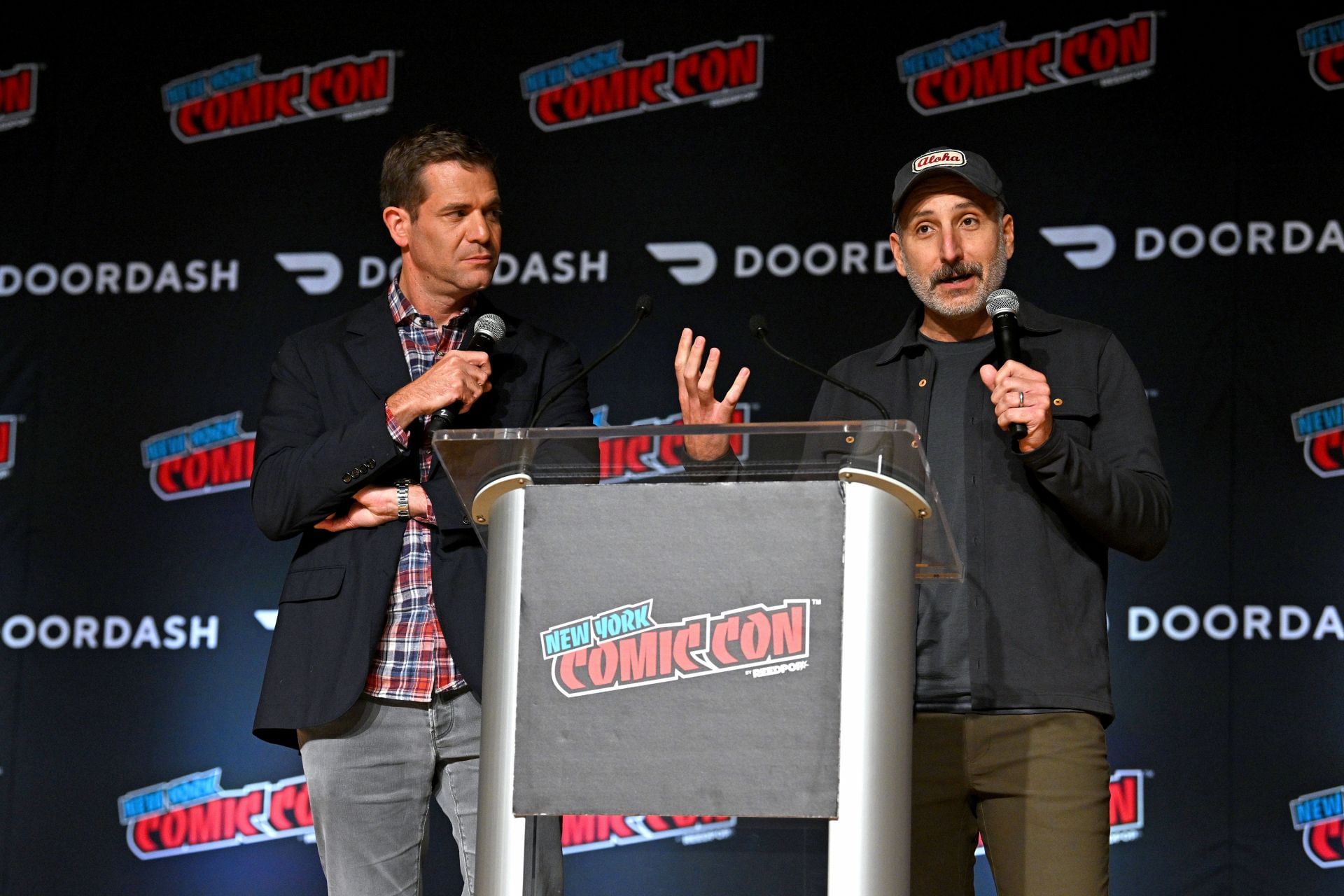 Rob Letterman and Nicholas Stoller at the 2023 New York Comic Con (Image via Getty)