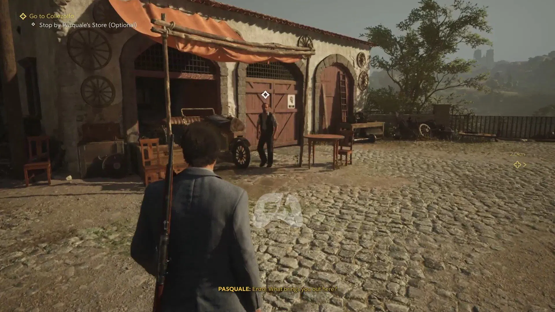 Talk to Pasquale at his shop (Image via Sportskeeda Gaming || 2K)