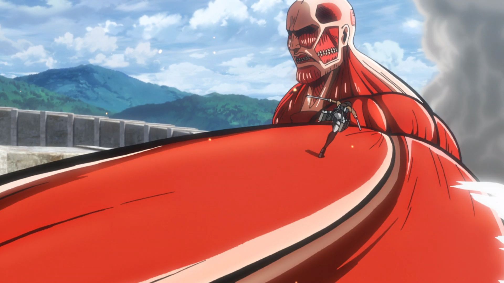 The Colossal Titan as shown in Attack on Titan