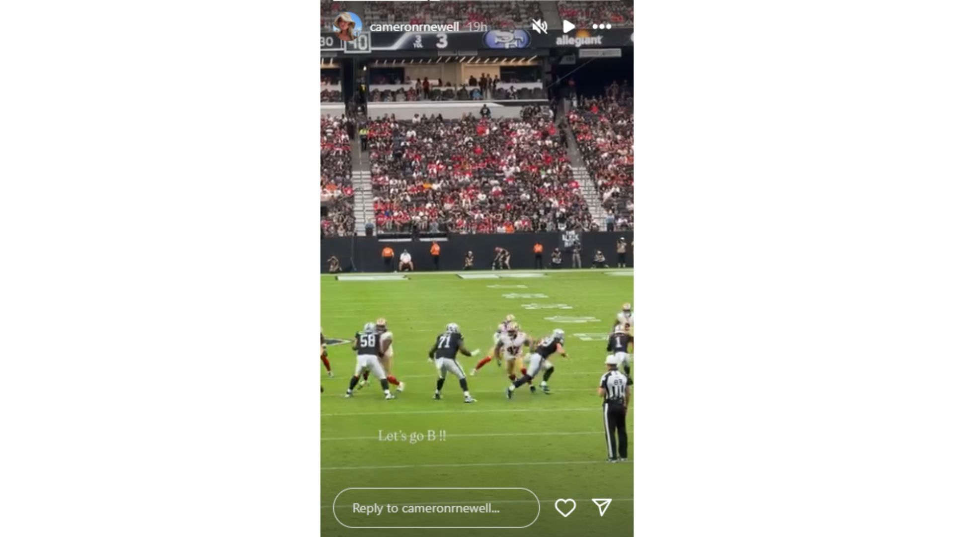 Cameron Newell shared her excitement for Bowers&#039; catch (image credit: instagram/cameronrnewell)