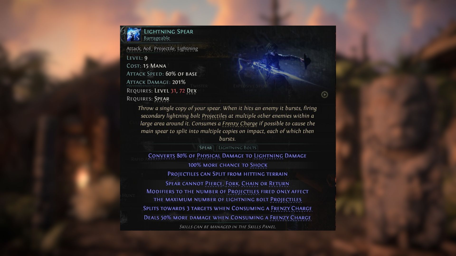 Lightning Spear (Image via Grinding Gear Games)