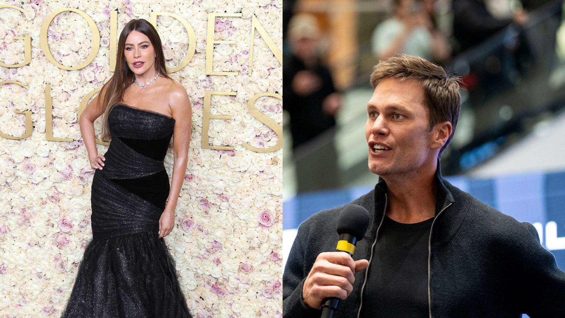 Tom Brady and Sofia Vergara collage