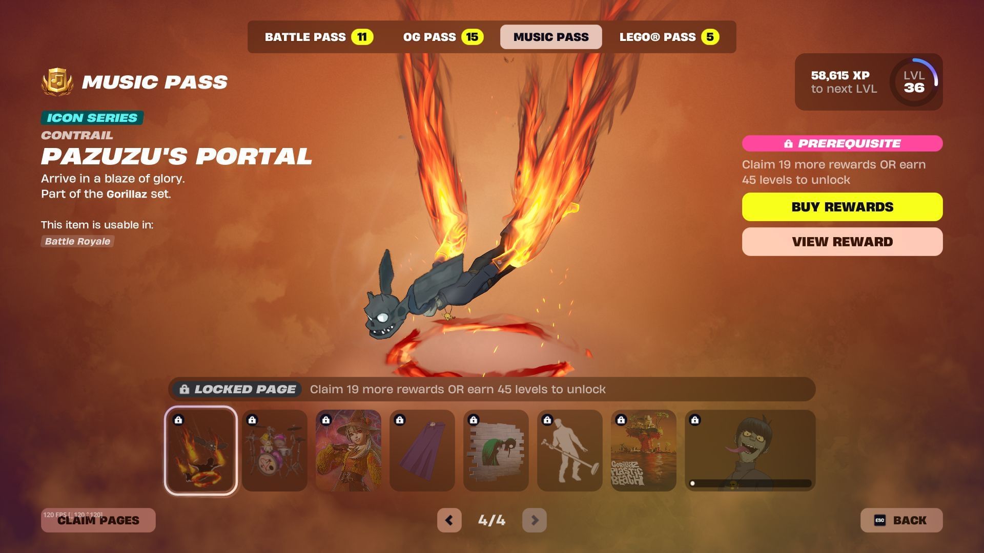 Page 4 of the Fortnite Festival Season 10 Pass contains an Outfit, Emotes, and other cosmetics (Image via Sportskeeda Gaming || Epic Games)
