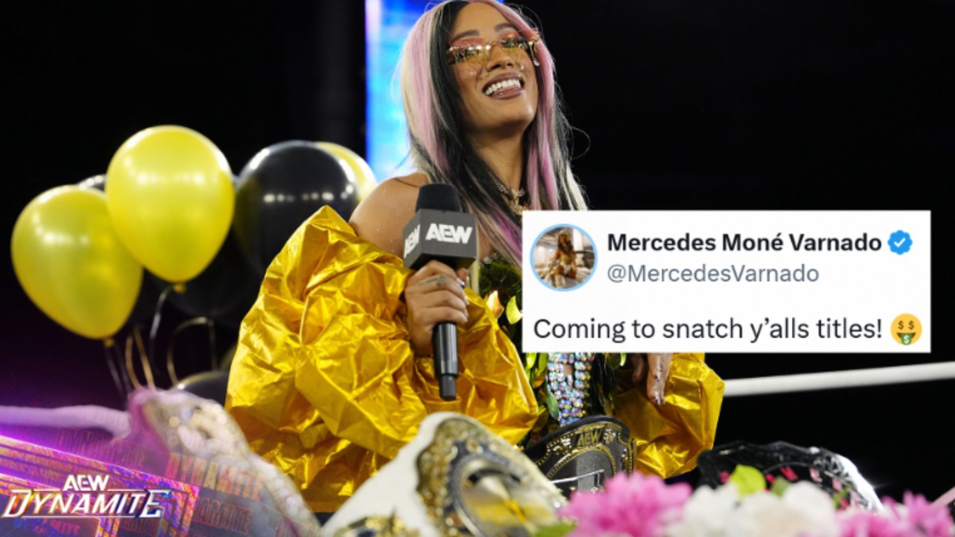 Mercedes Mone disclosed her new goal on Dynamite this week [Image Credits: All Elite Wrestling on X/Twitter]