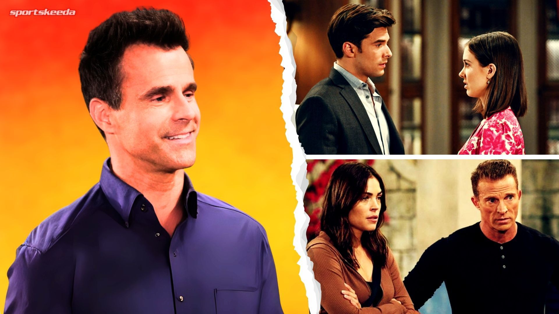 Clockwise from left, Drew, Chase, Willow, Jason and Britt on General Hospital (Custom edit by Sportskeeda, Original images via ABC Network)