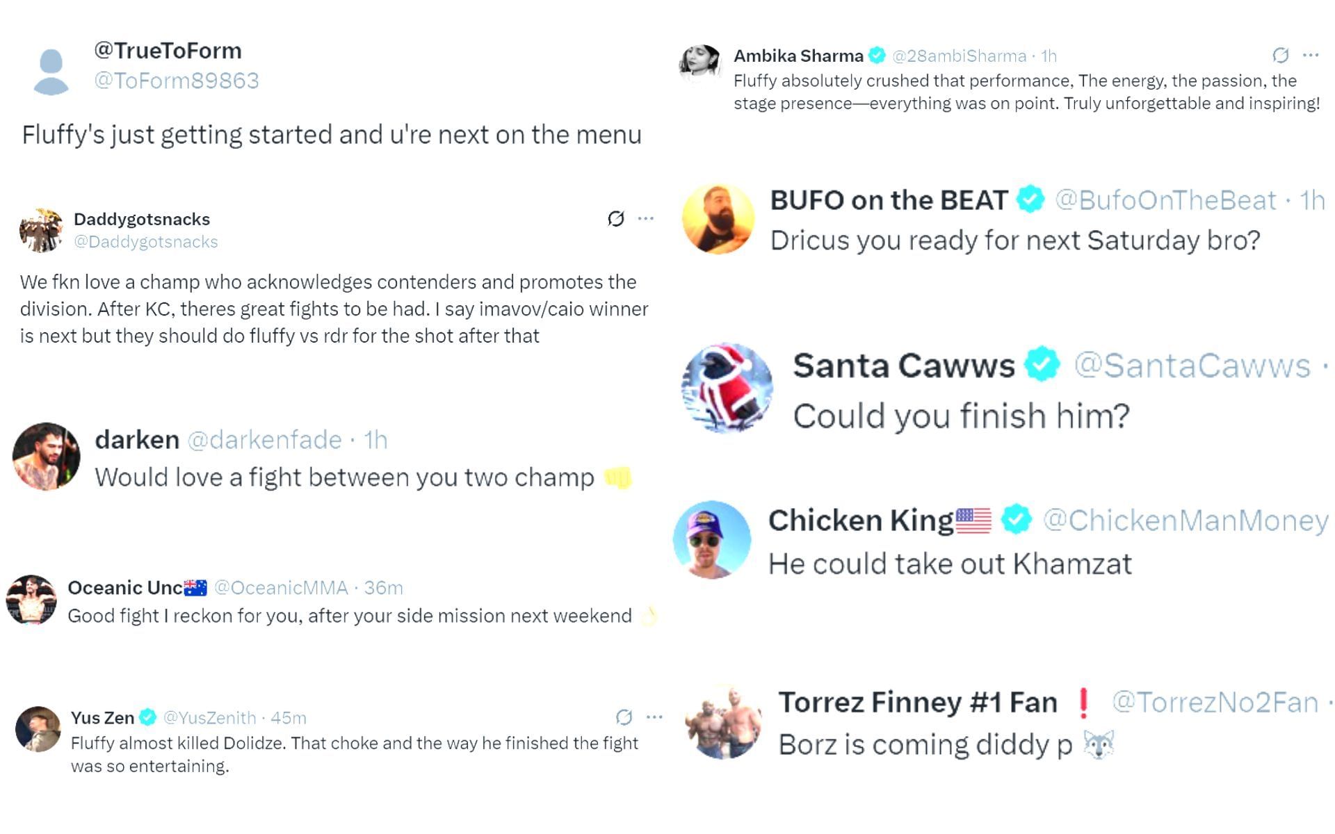 Fan reactions. [Screenshots courtesy: @dricusduplessis on X]