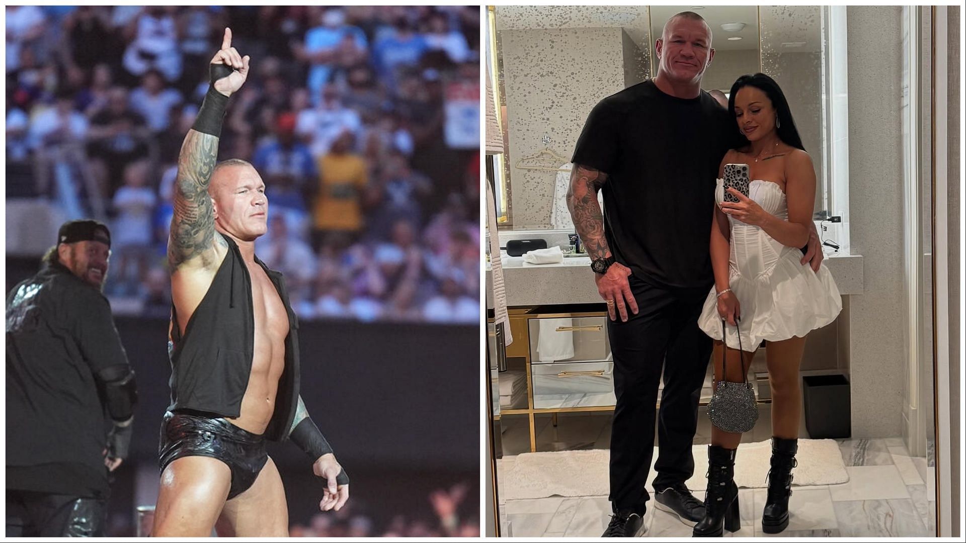 Randy Orton and Jelly Roll lost their match at WWE SummerSlam. (Photos: WWE.com and @kim.orton01 on Instagram)