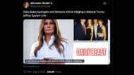 Melania Trump posts about Daily Beast (Image via X/@MELANIATRUMP)