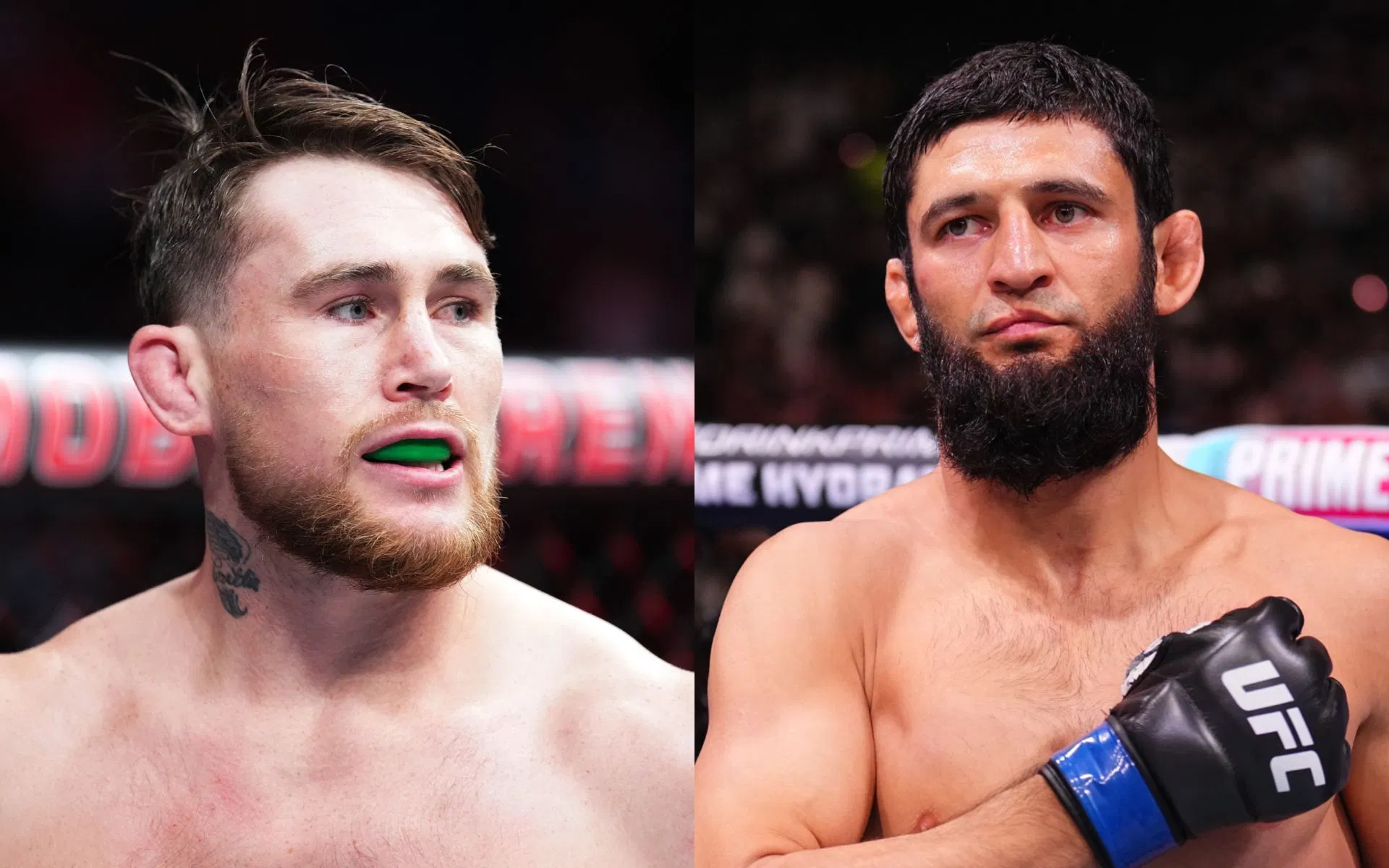 Darren Till (left) talks Khamzat Chimaev