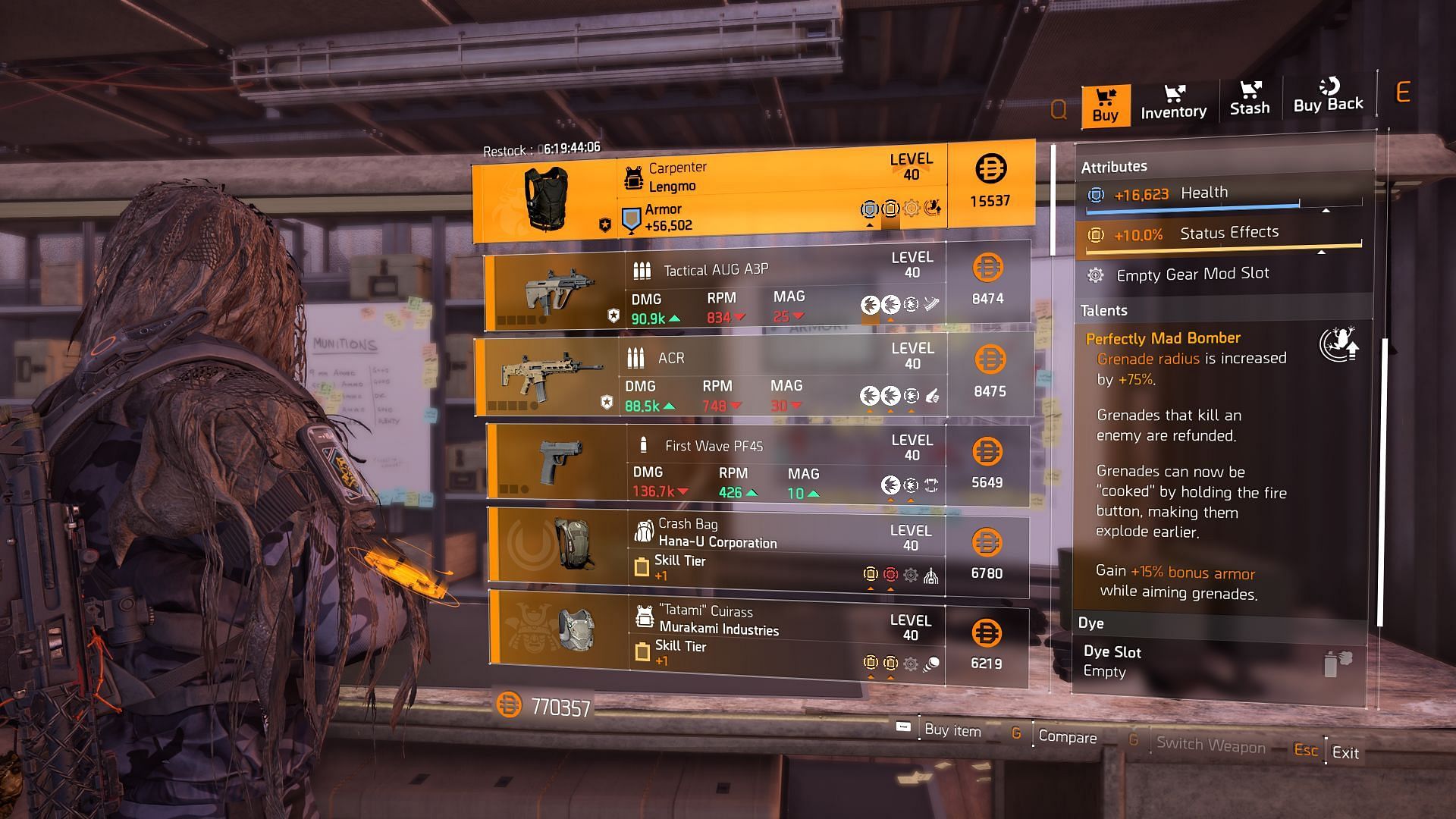 The Division 2 vendor at the White House helipad (Image via Sportskeeda Gaming || Ubisoft)