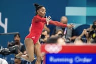 Simone Biles during the Paris 2024 Summer Olympic Games. (Photo via Getty Images)