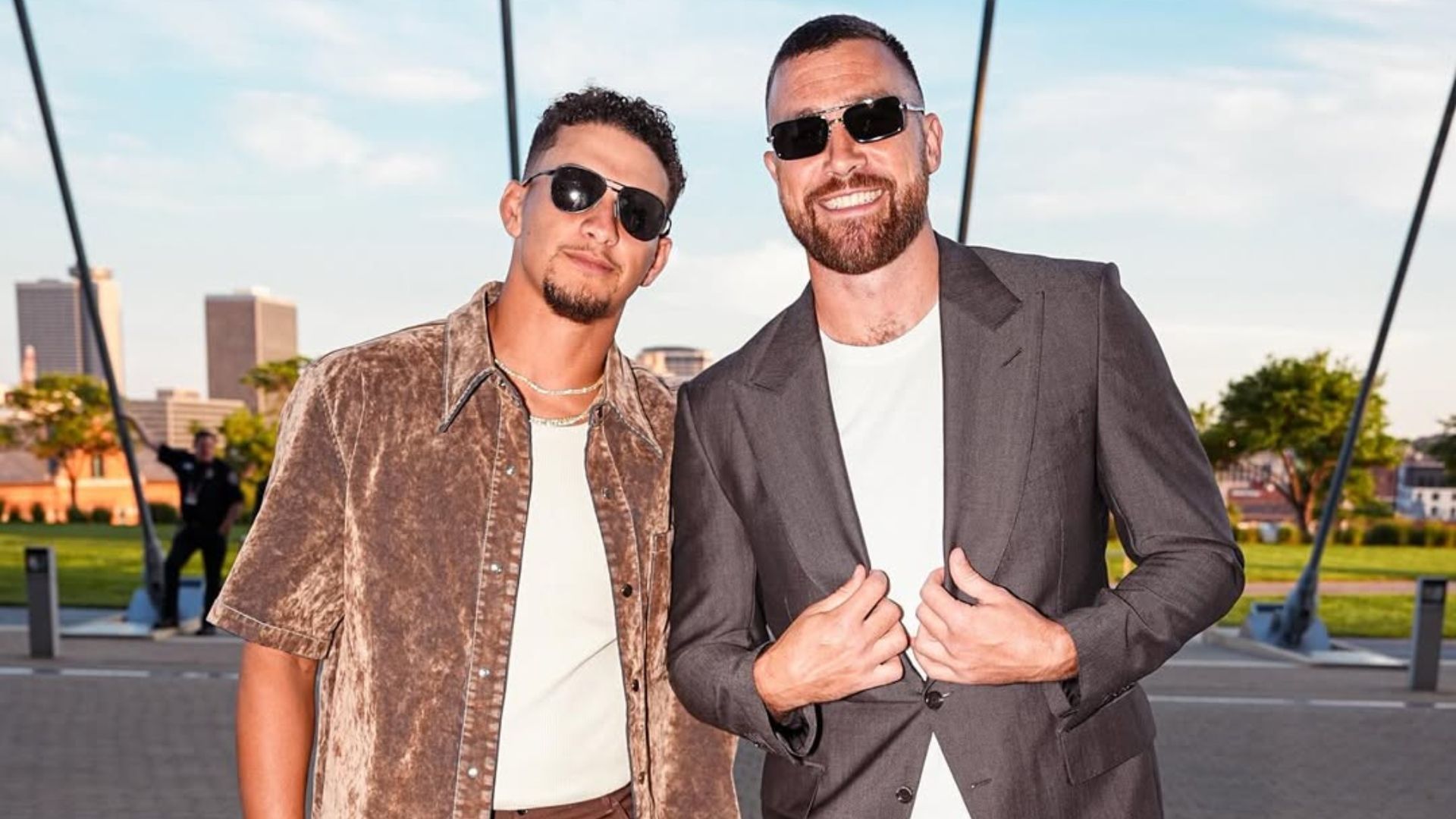 Patrick Mahomes and Travis Kelce at the premiere of The Kingdon - via Instagram/@chiefs