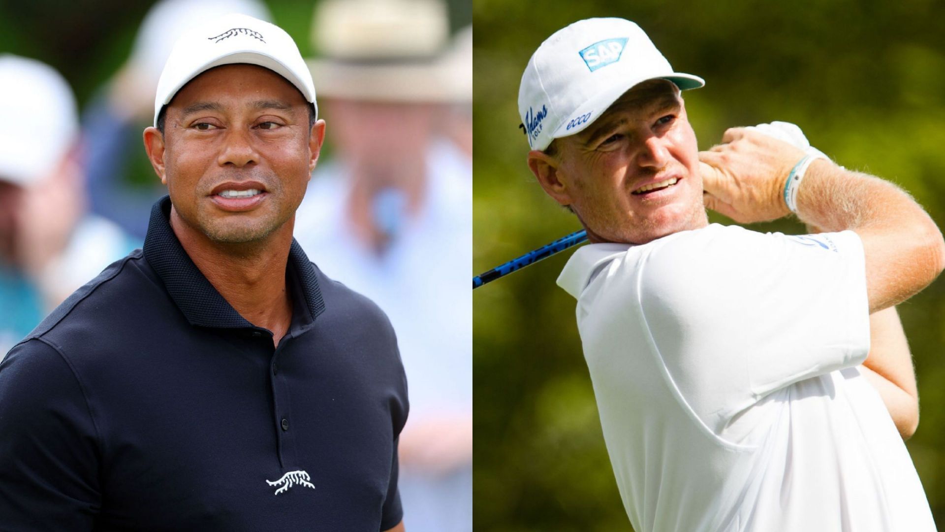 Tiger Woods (on left) and Ernie Els (on right) / Source: Getty Images