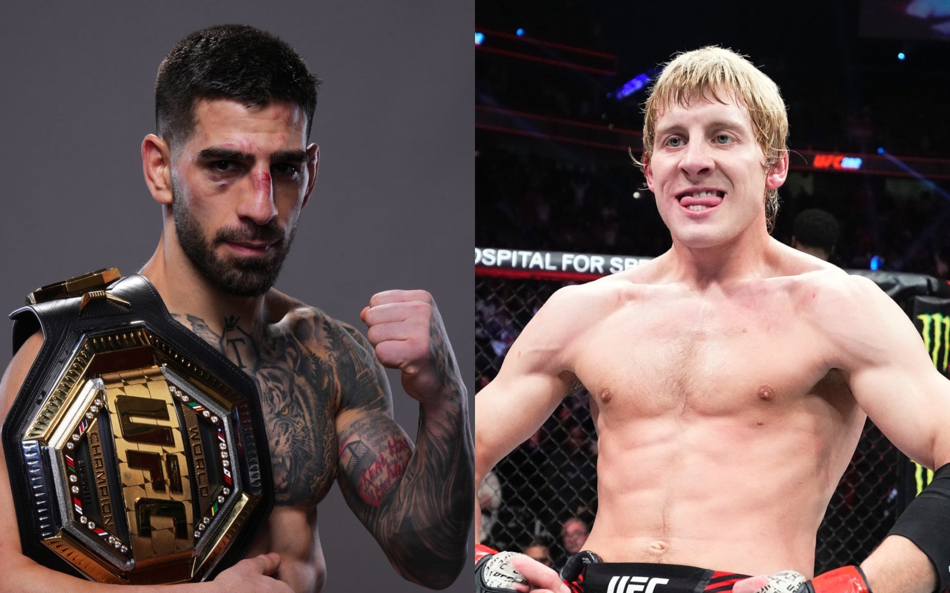 UFC icon talks a potential Ilia Topuria (left) vs. Paddy Pimblett (right) fight. [Images courtesy: Getty Images]