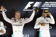Nico Rosberg (L) and Lewis Hamilton (R) at the 2016 F1 Grand Prix of Abu Dhabi - Source: Getty