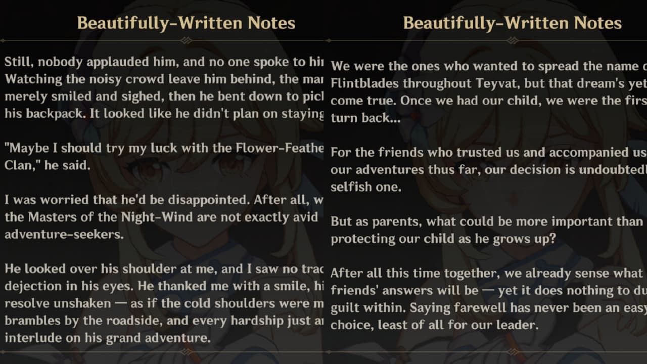 Excerpts from the notes the group discovered (Image via HoYoverse)