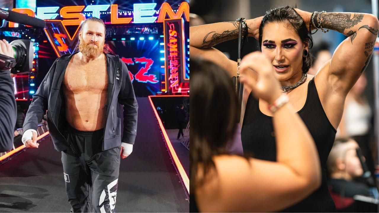 Sami Zayn and Rhea Ripley! (Images from WWE.com)