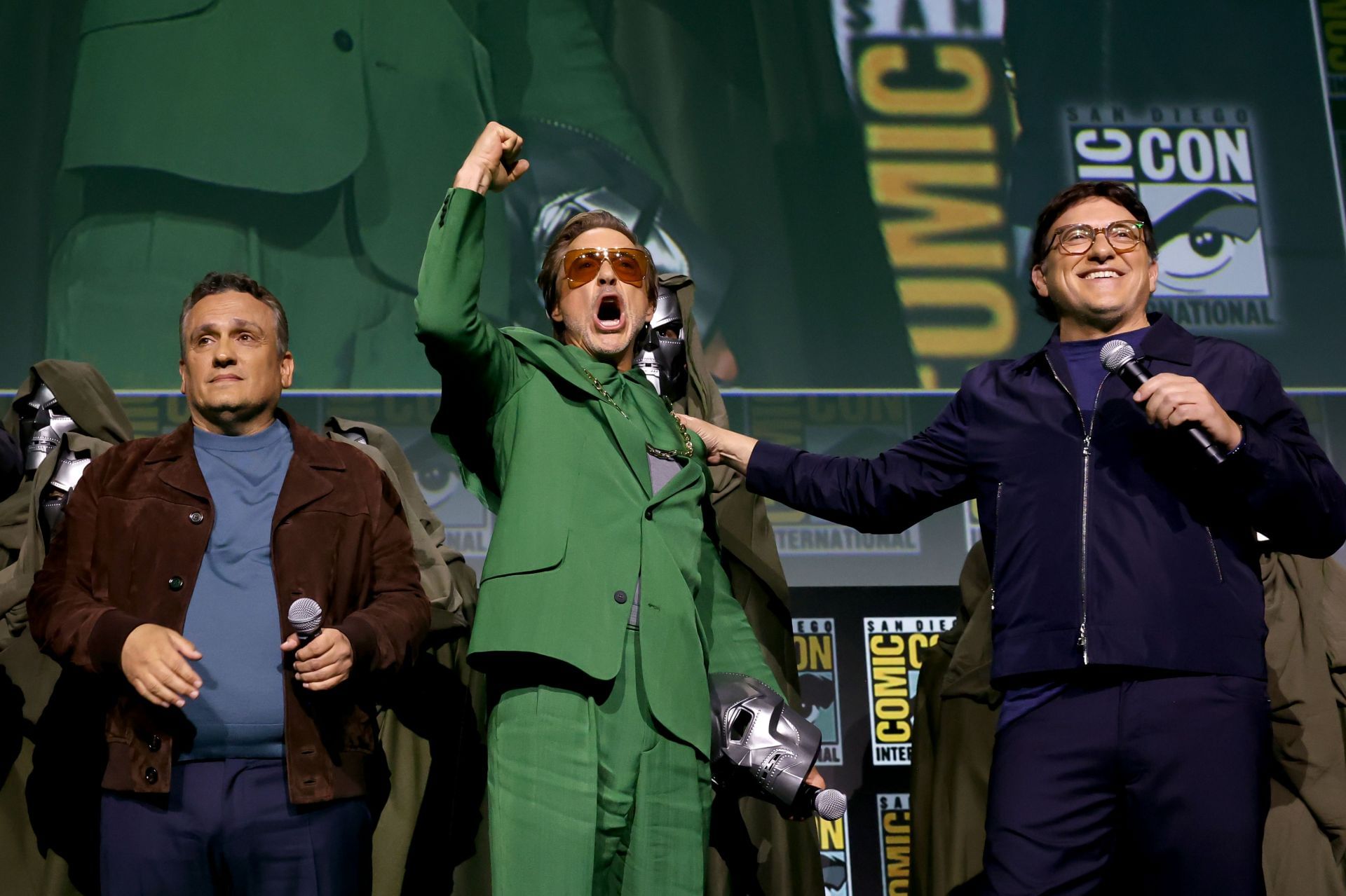 RDJ during Marvel Studios Panel At SDCC  (Image via Getty)