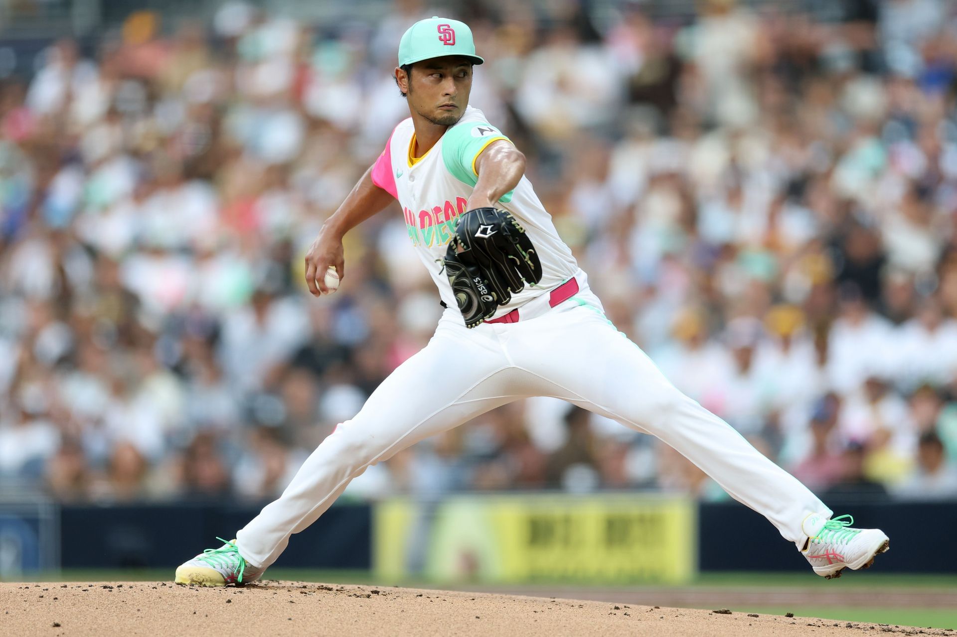 Yu Darvish in action against the Los Angeles Dodgers- Source: Getty