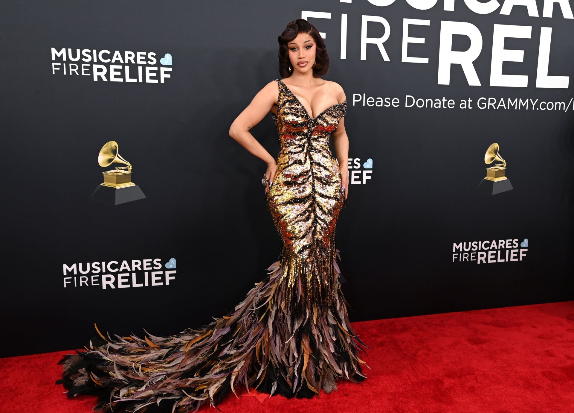 Cardi at the 67th GRAMMY Awards (Image via Getty)