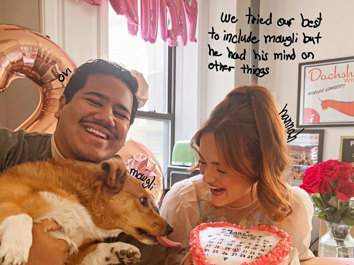 Ovi and Hannah with their pet corgi Mowgli (Image via Instagram/@ovikabir)