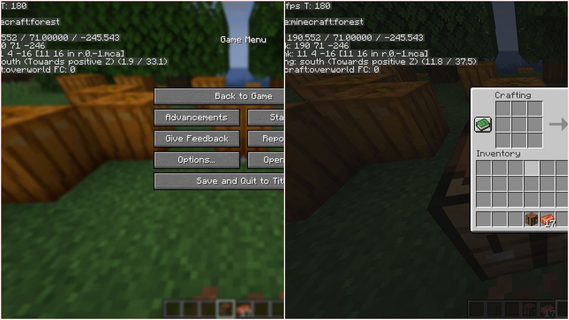 Correction information is always displayed everywhere, even in the temporary suspension menu (image via SPORTSKEEDA GAMING || Mojang Studios)