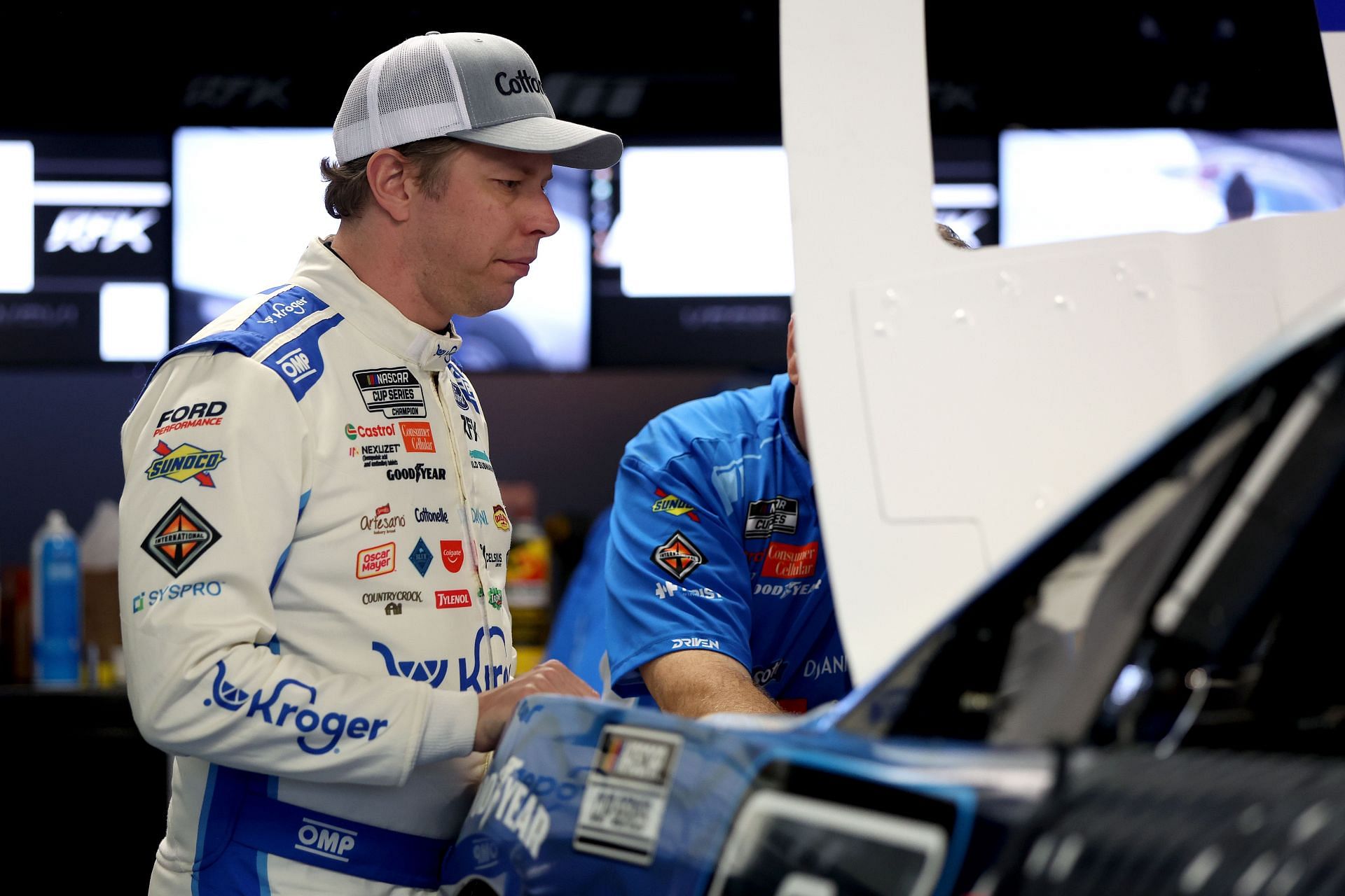 Brad Keselowski during the NASCAR Cup Series Daytona 500. Source: Getty