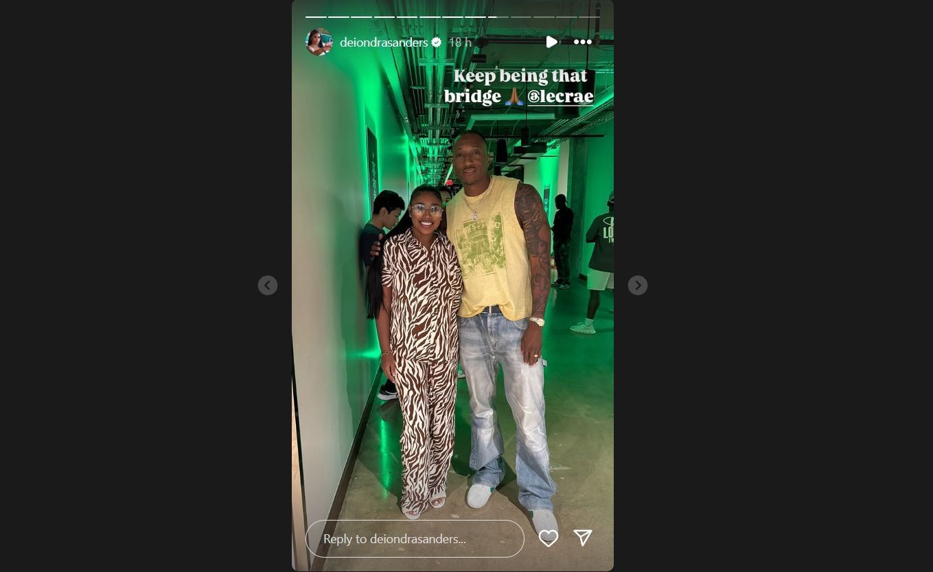 Deiondra Sanders and musician Lecrae (Image credit: Instagram/@deiondrasanders)