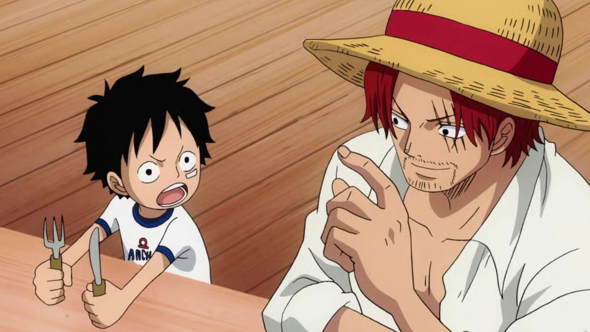 Luffy and Shanks as seen in anime (Image via Toei Animation)