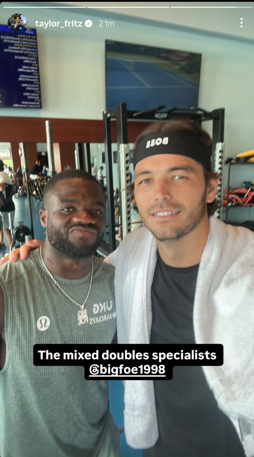 Taylor Fritz&#039;s Instagram story on Tuesday.