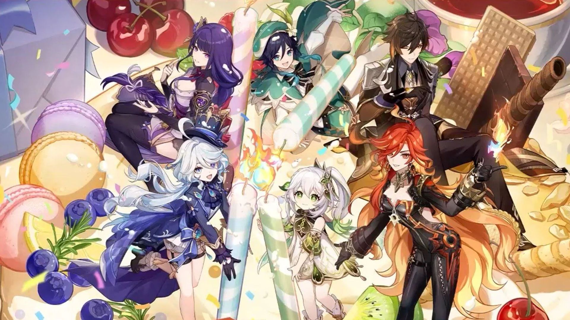 Official art of archons for Genshin Impact