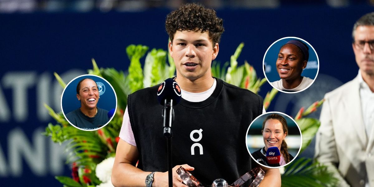 Ben Shelton receives congratulations from Coco Gauff, Madison Keys &amp; Danielle Collins after maiden Masters-level title in Toronto | Image Source: Getty