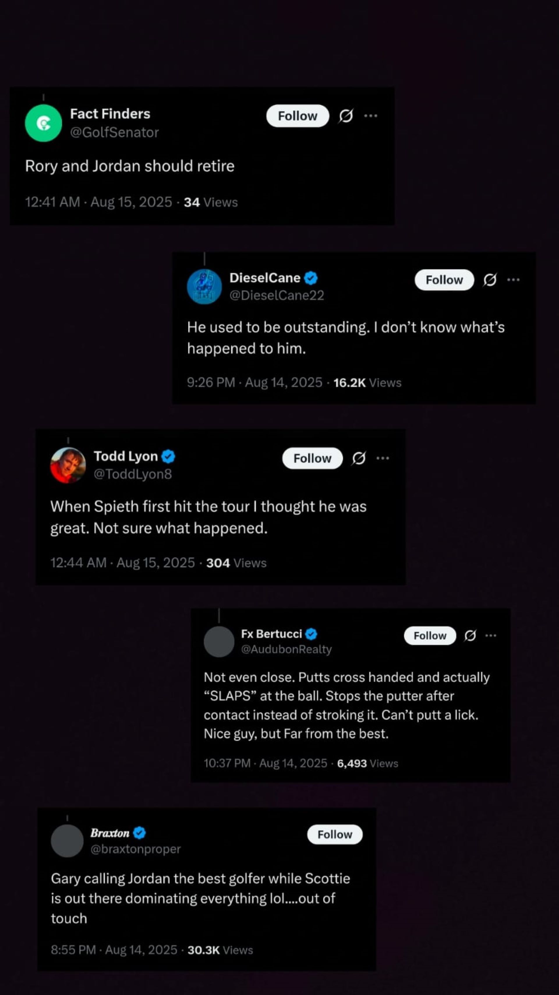 Screenshot of Fan Reactions from NUCLR Golf&#039;s post on X