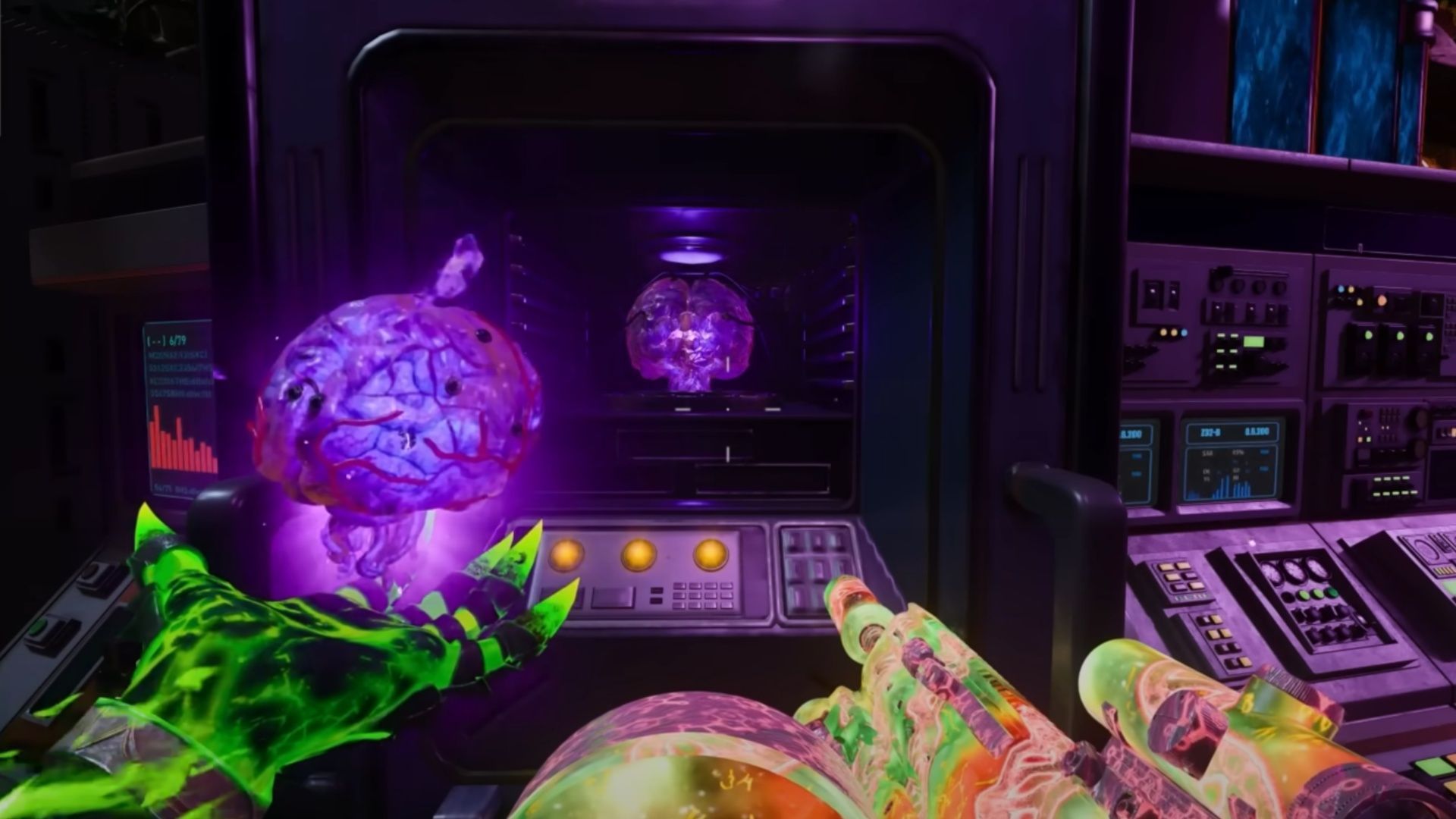Collect the purple brain in Black Ops 6 Zombies Reckoning (Image via Activision || YouTube/@CodeNamePizza)