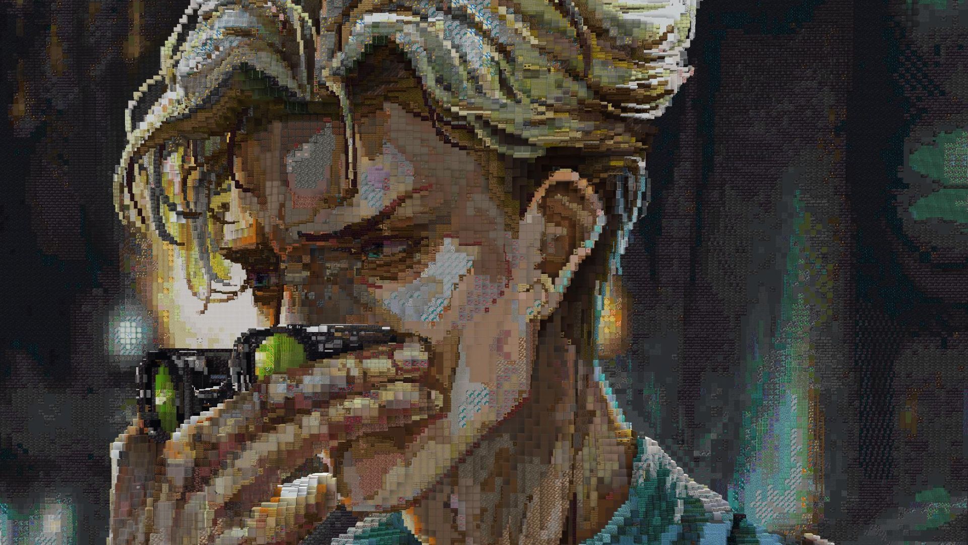 A Minecraft player made a portrait of Nanami from Jujutsu Kaisen 