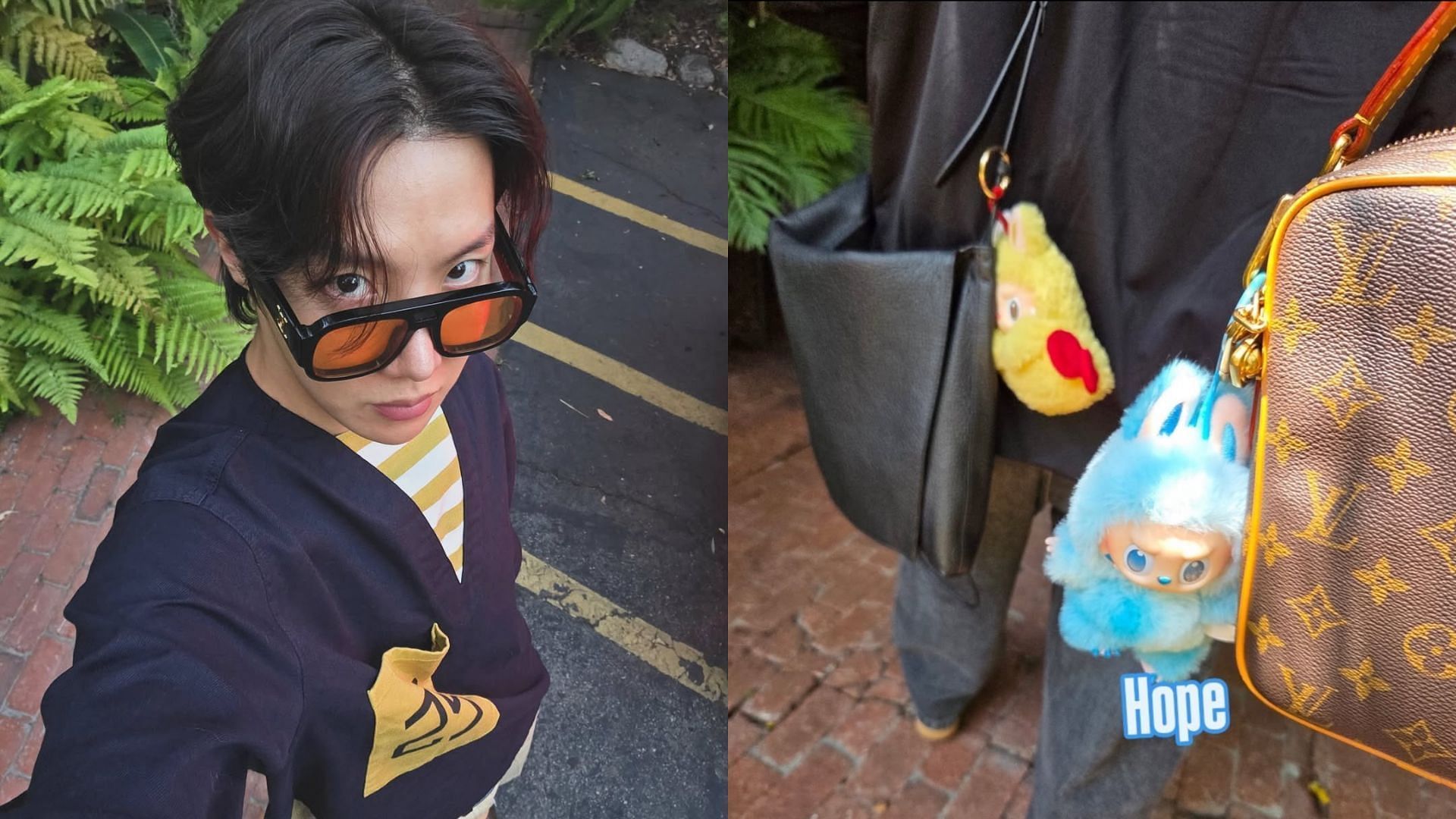 j-hope takes a Labubu test (Images via Instagram/uarmyhope)