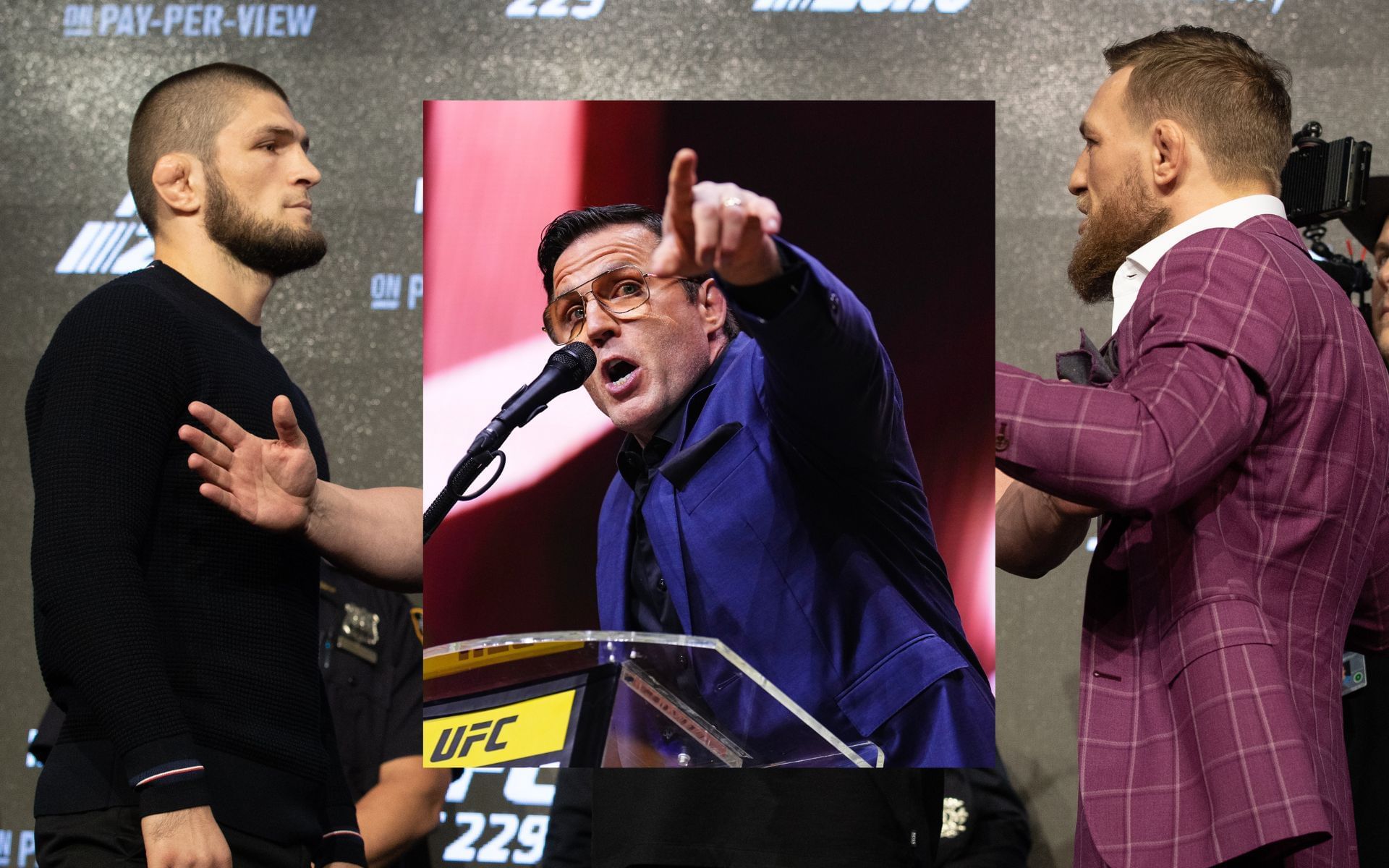 Chael Sonnen (inset) talks about why Khabib Nurmagomedov (left) didn