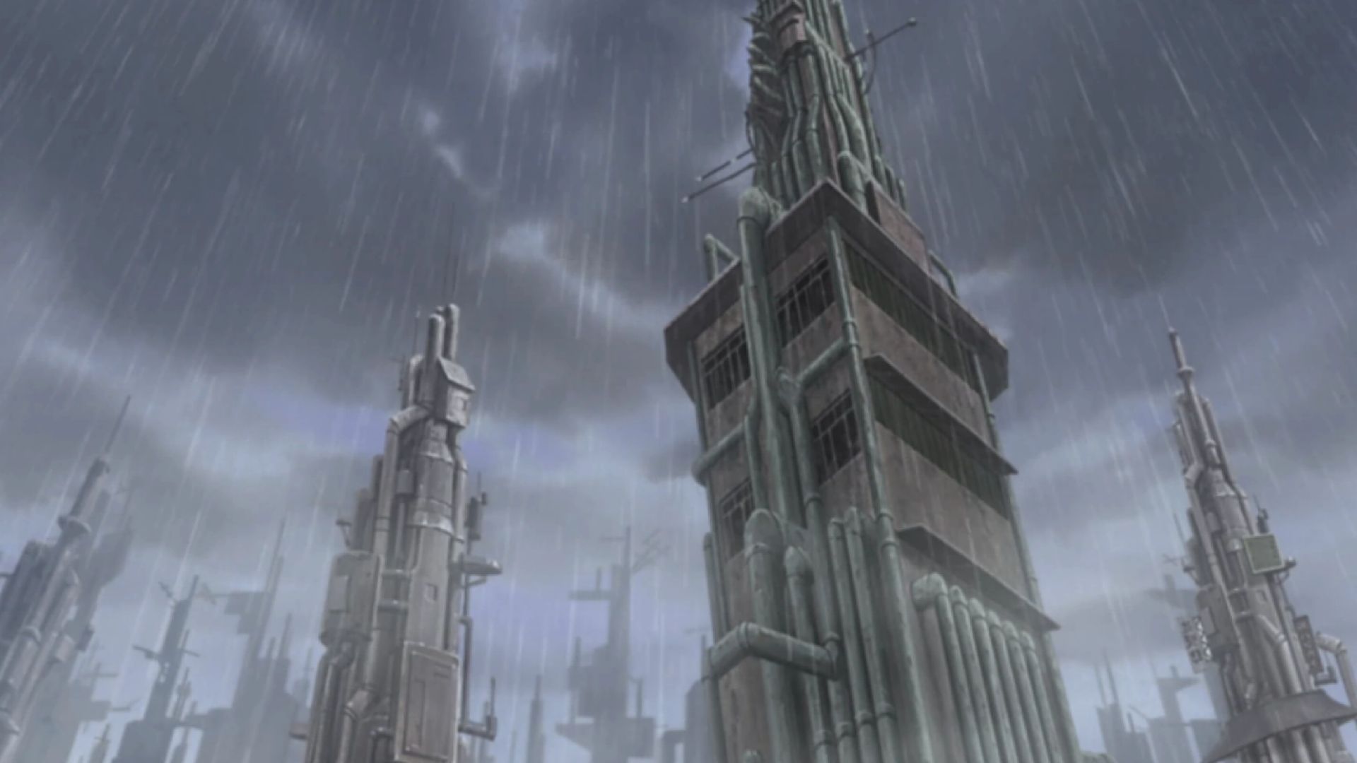 Amegakure has one of the most prominent skylines (Image via Studio Pierrot)