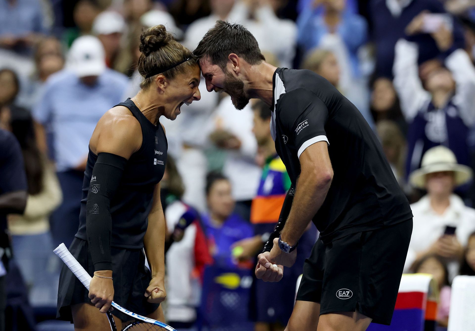 Sara Errani (left) and Andrea Vavassori (right) at the 2025 US Open (Source: Getty)