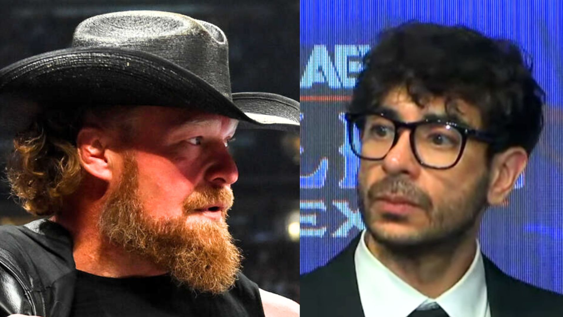Brock Lesnar (left) and Tony Khan (right) (Images via WWE.com and AEW YouTube) 