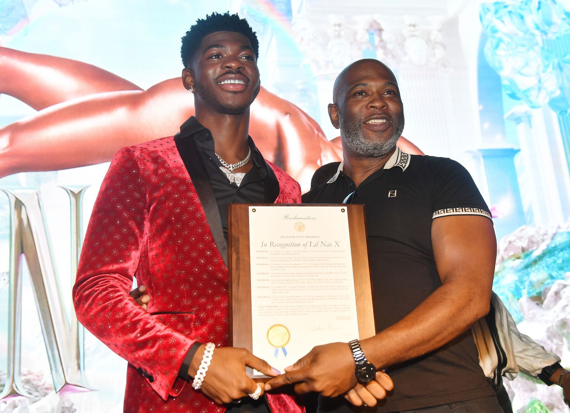 Lil Nas X&#039;s father says his son is remorseful. (Image via Paras Griffin/Getty Images)