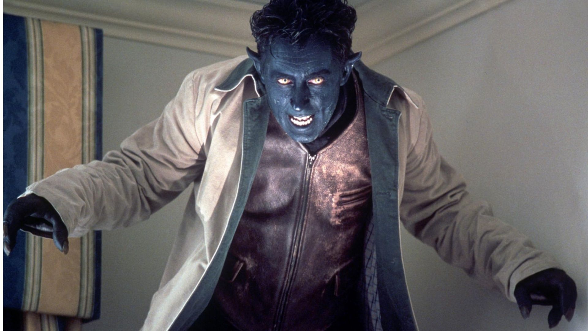 Alan Cumming as Nightcrawler, ready to attack in X2: X-Men United (Image via Disney+)